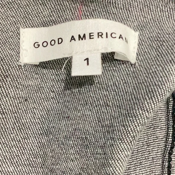 Good American NWT Black Denim Thong Bodysuit Button Down Size 1 (Small) - Picture 7 of 10